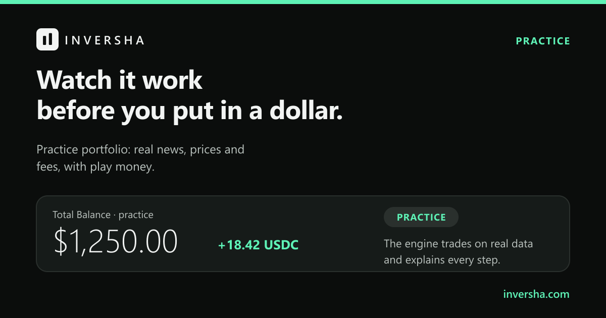 INVERSHA practice portfolio: play money with real news, prices and fees