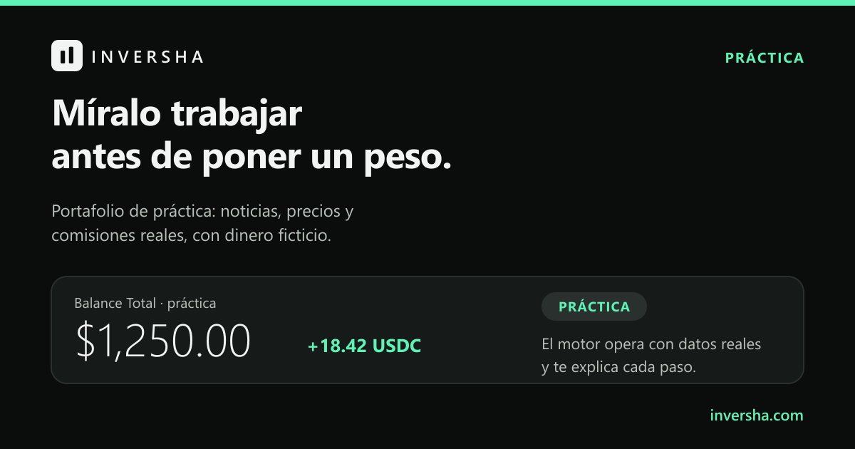 Portafolio de práctica de INVERSHA: dinero ficticio con noticias, precios y comisiones reales